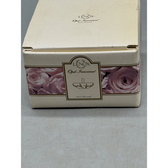 Lenox Opal Innocence clear Crystal Ring Holder embossed floral 3.5 READ NEW - Picture 8 of 9